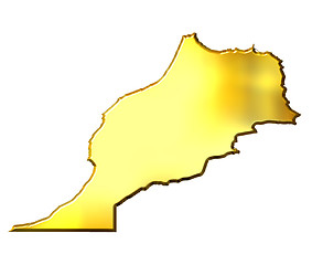 Image showing Morocco 3d Golden Map