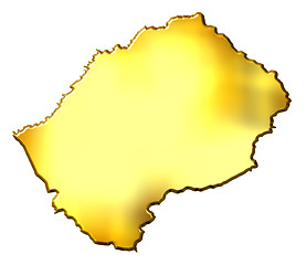 Image showing Lesotho 3d Golden Map