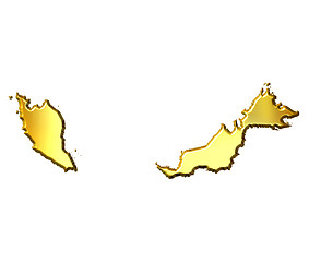 Image showing Malaysia 3d Golden Map