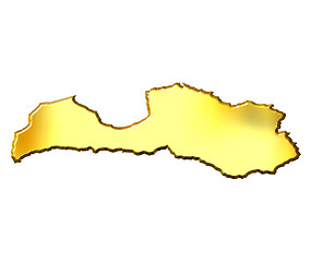 Image showing Latvia 3d Golden Map