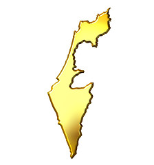 Image showing Israel 3d Golden Map