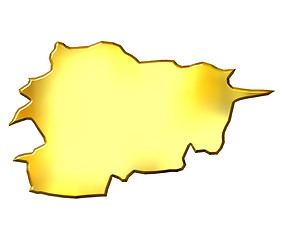 Image showing Andorra 3d Golden Map