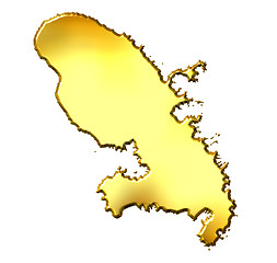 Image showing Martinique 3d Golden Map