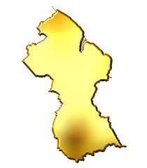 Image showing Guyana 3d Golden Map