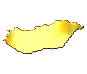Image showing Hungary 3d Golden Map