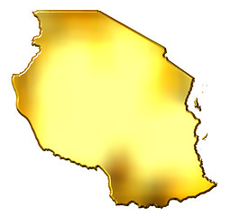 Image showing Tanzania 3d Golden Map