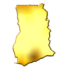 Image showing Ghana 3d Golden Map