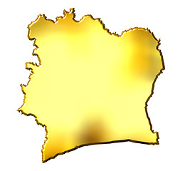 Image showing Ivory Coast 3d Golden Map