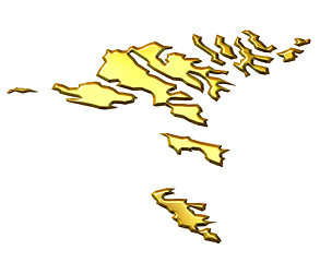 Image showing Faroe Islands 3d Golden Map