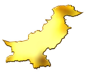 Image showing Pakistan 3d Golden Map