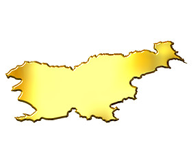 Image showing Slovenia 3d Golden Map