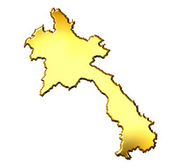 Image showing Laos 3d Golden Map