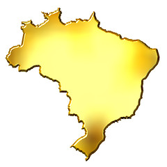 Image showing Brazil 3d Golden Map