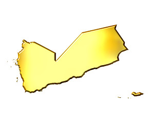 Image showing Yemen 3d Golden Map
