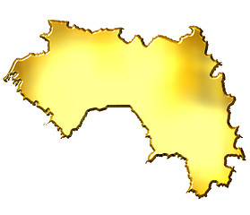 Image showing Guinea 3d Golden Map