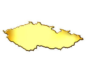 Image showing Czech Republic 3d Golden Map