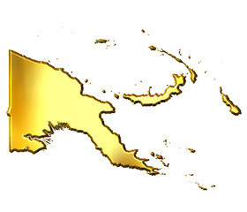 Image showing Papua New Guinea 3d Golden Map