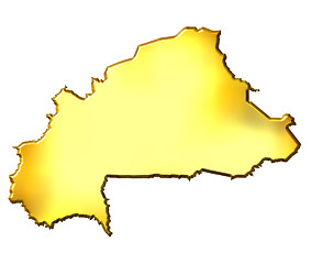 Image showing Burkina Faso 3d Golden Map