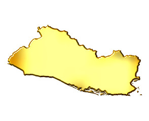 Image showing El Salvador 3d Golden Map