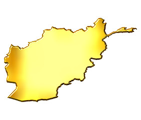 Image showing Afghanistan 3d Golden Map