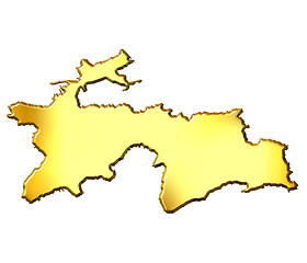 Image showing Tajikistan 3d Golden Map
