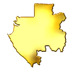 Image showing Gabon 3d Golden Map