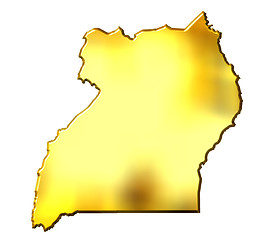 Image showing Uganda 3d Golden Map