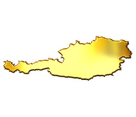 Image showing Austria 3d Golden Map