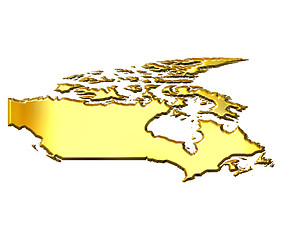 Image showing Canada 3d Golden Map