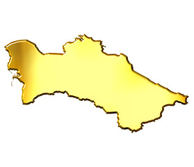 Image showing Turkmenistan 3d Golden Map