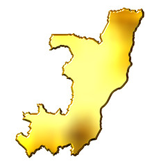 Image showing Congo Republic of 3d Golden Map