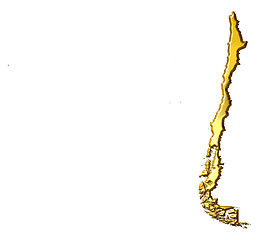 Image showing Chile 3d Golden Map