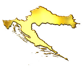 Image showing Croatia 3d Golden Map