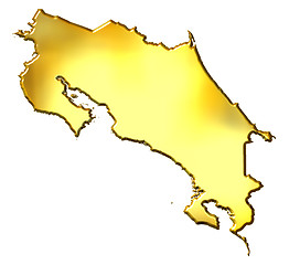 Image showing Costa Rica 3d Golden Map