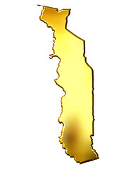 Image showing Togo 3d Golden Map