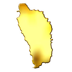 Image showing Dominica 3d Golden Map