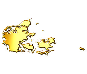Image showing Denmark 3d Golden Map