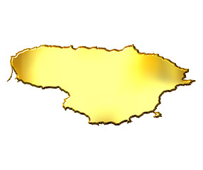Image showing Lithuania 3d Golden Map