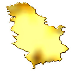 Image showing Serbia 3d Golden Map