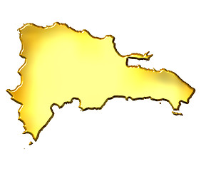 Image showing Dominican Republic 3d Golden Map