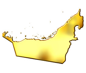 Image showing United Arab Emirates 3d Golden Map