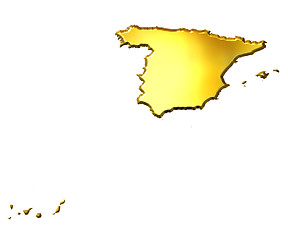 Image showing Spain 3d Golden Map