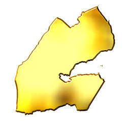 Image showing Djibouti 3d Golden Map