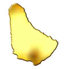 Image showing Barbados 3d Golden Map