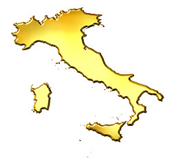 Image showing Italy 3d Golden Map