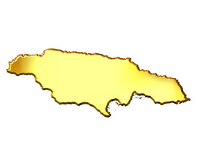 Image showing Jamaica 3d Golden Map