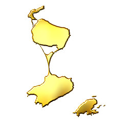 Image showing Saint Pierre and Miquelon 3d Golden Map