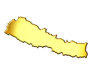 Image showing Nepal 3d Golden Map