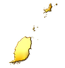 Image showing Grenada 3d Golden Map