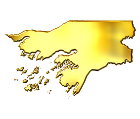 Image showing Guinea-Bissau 3d Golden Map